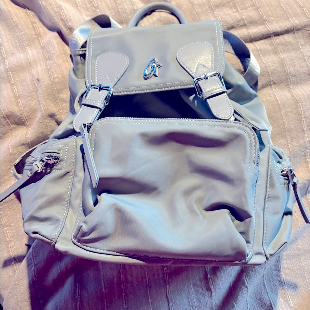 Glamaholic Gray Nylon Backpack with Buckle Closures